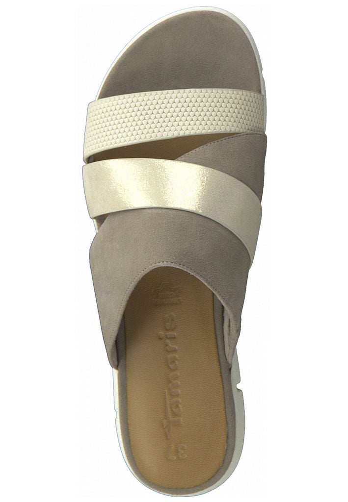 Tamaris Pantoletten Leder Stein