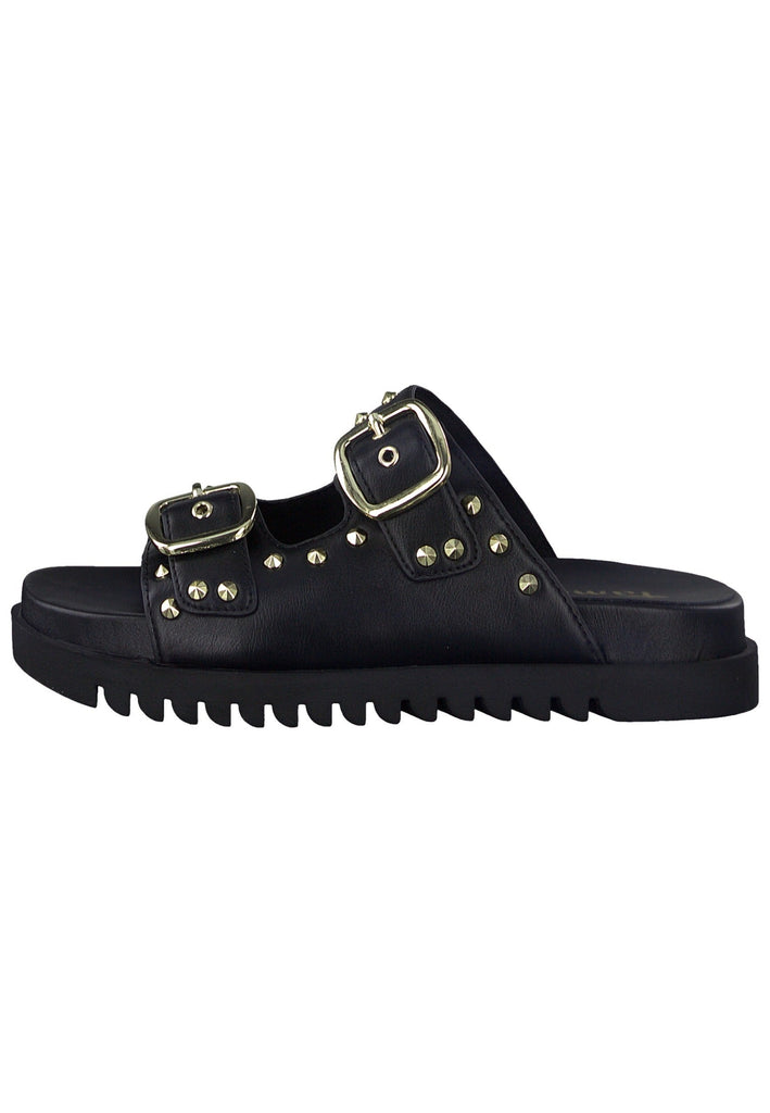 Tamaris Pantoletten Lederimitat Schwarz/Gold