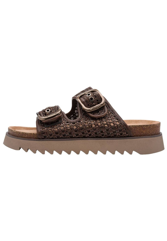 Tamaris Pantoletten Lederimitat/Textil Mocca