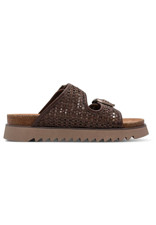 Tamaris Pantoletten Lederimitat/Textil Mocca