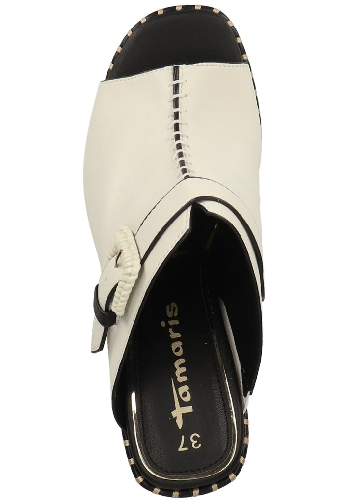 Tamaris Pantoletten Lederimitat Weiß