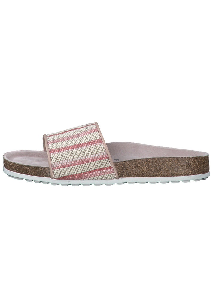 Pantoletten Tamaris Pantoletten Lederimitat/Textil Rosa/Weiß