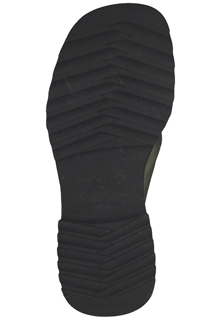 Tamaris Pantoletten Textil Grün/Schwarz