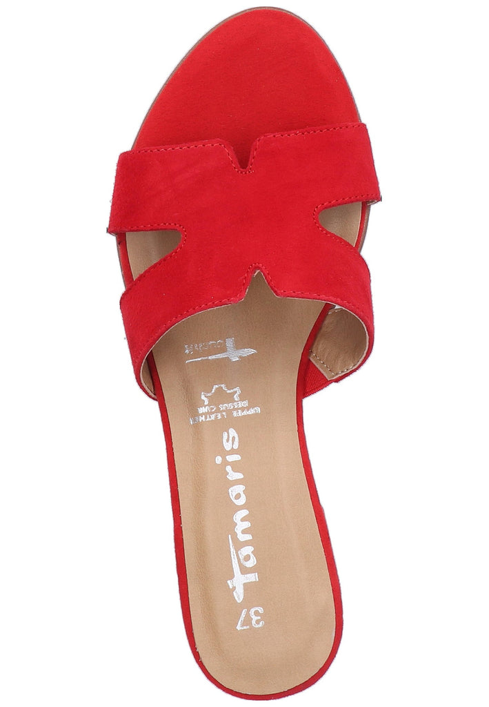 Tamaris Pantoletten Veloursleder Rot