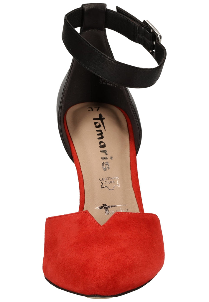 Tamaris Pumps Leder Schwarz/Rot