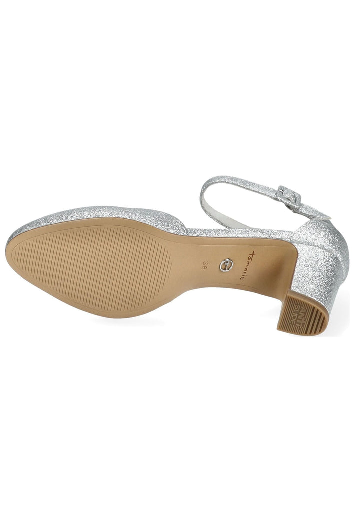 Tamaris Pumps Lederimitat Silber