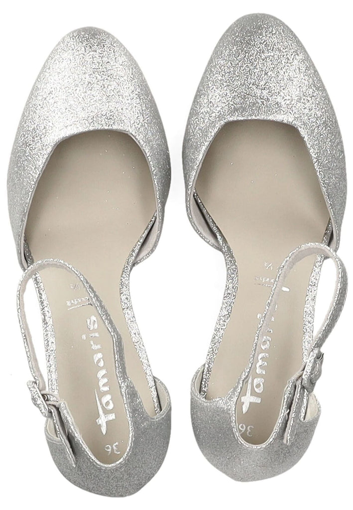 Tamaris Pumps Lederimitat Silber