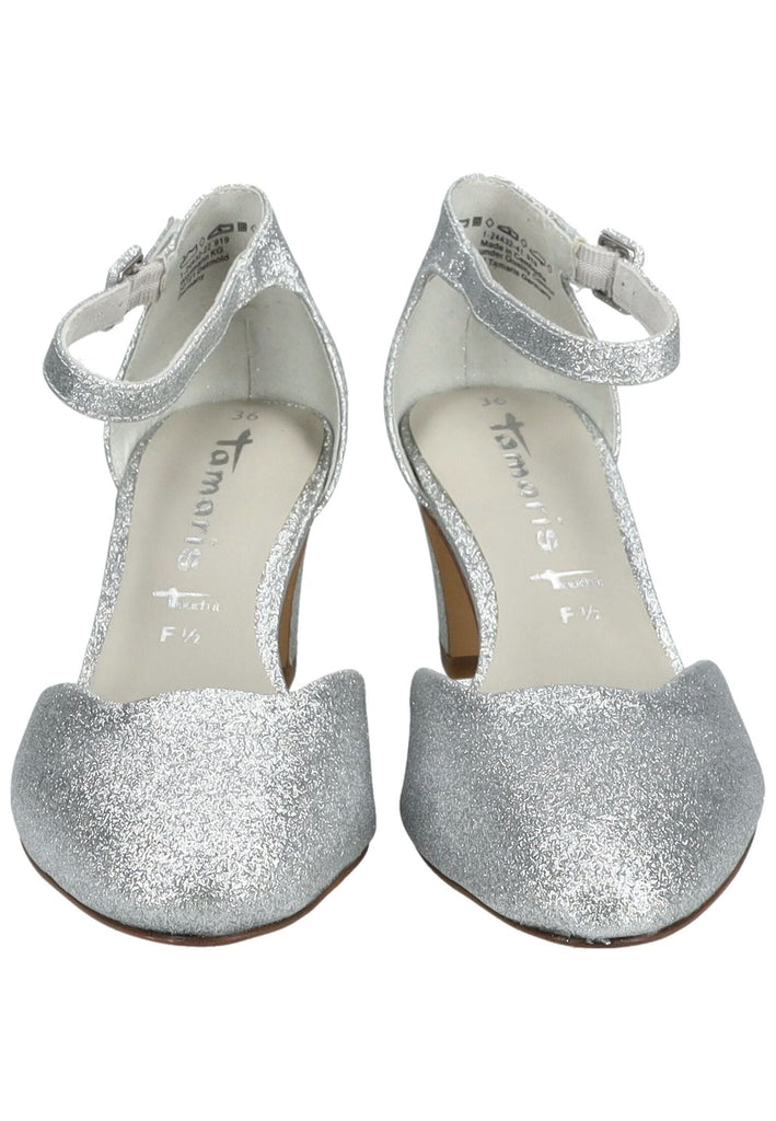 Tamaris Pumps Lederimitat Silber