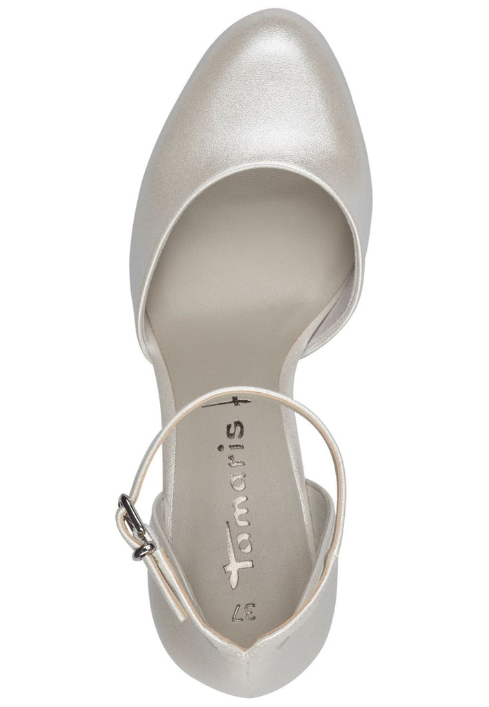 Tamaris Pumps Lederimitat Weiß Kombi