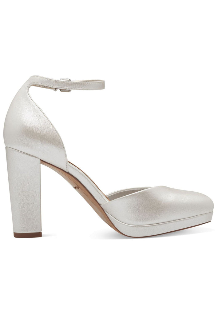 Tamaris Pumps Lederimitat Weiß Kombi