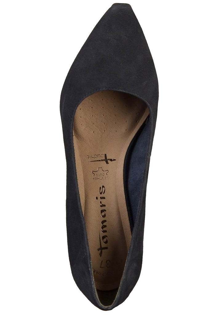Tamaris Pumps Veloursleder Navy