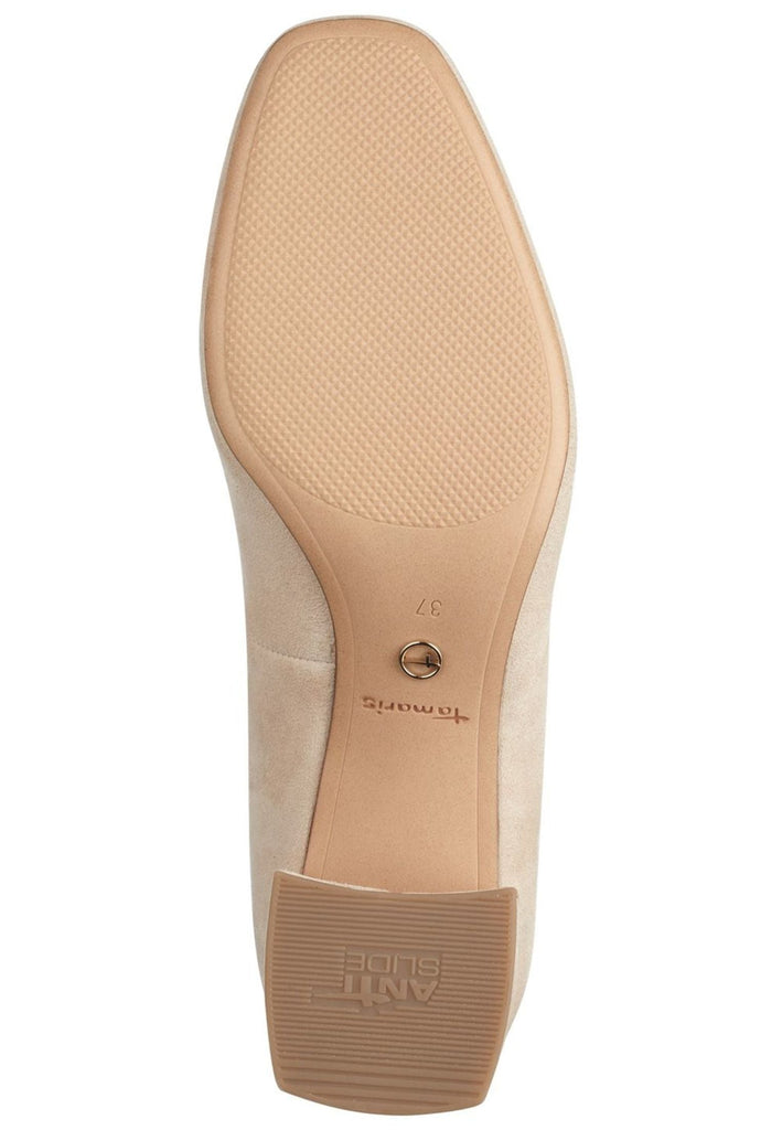 Tamaris Pumps Veloursleder Nude