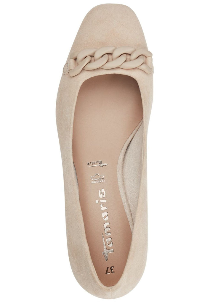 Tamaris Pumps Veloursleder Nude