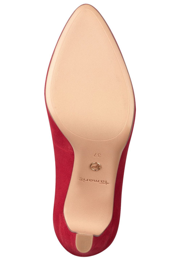 Tamaris Pumps Veloursleder Rot
