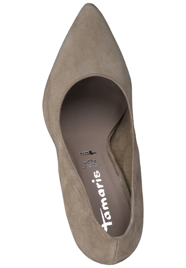 Tamaris Pumps Veloursleder Taupe