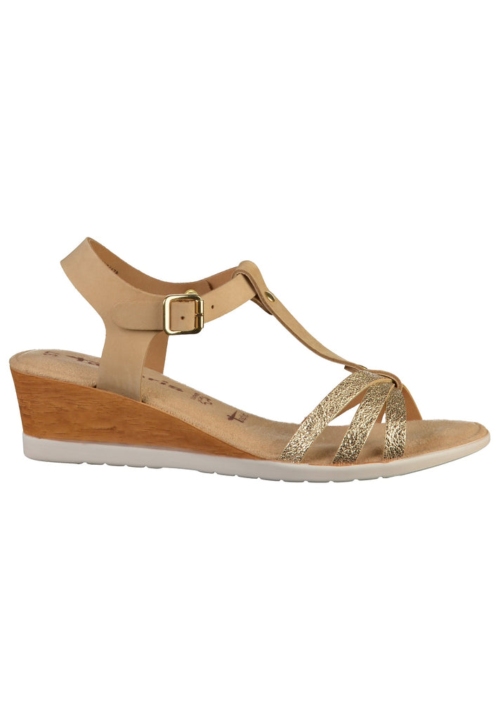 Tamaris Sandalen Leder Beige/Gold