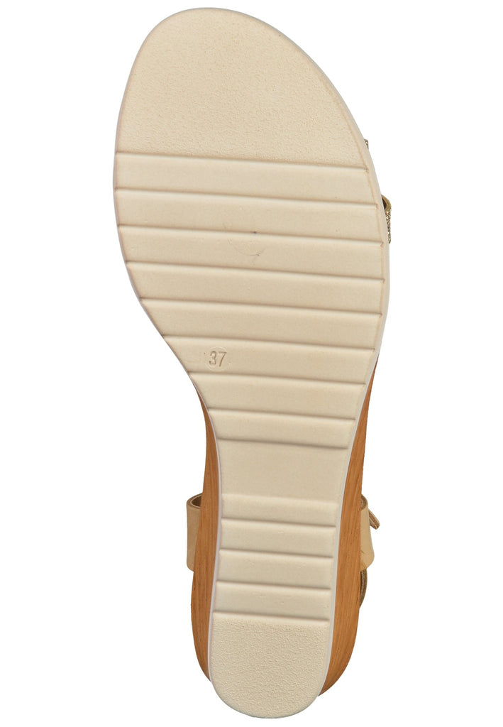 Tamaris Sandalen Leder Beige/Gold