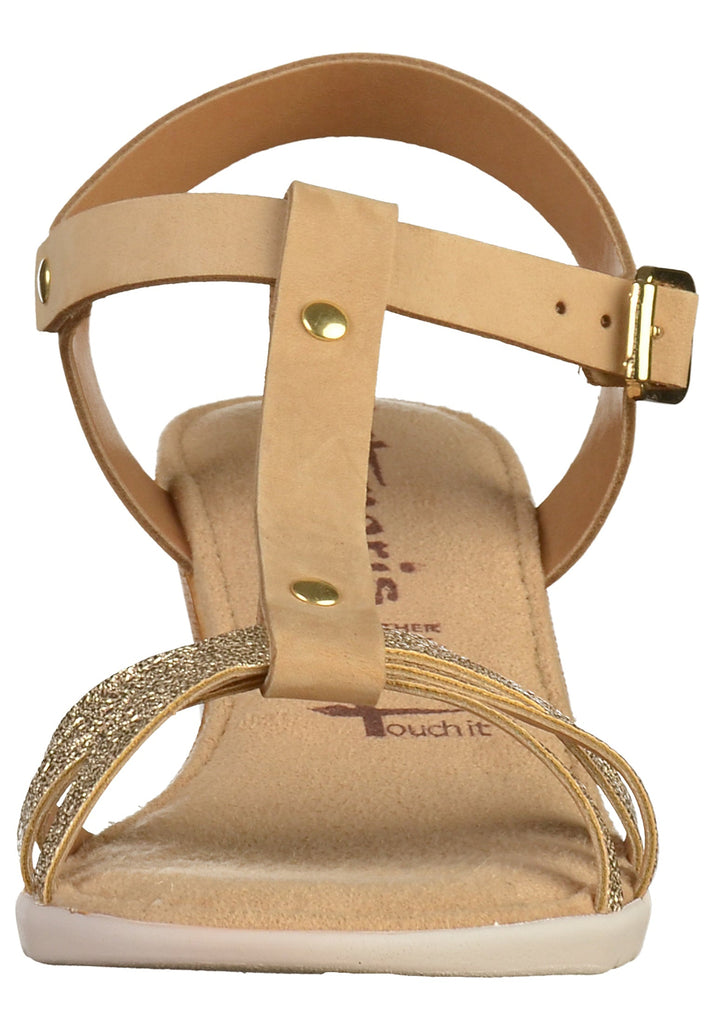 Tamaris Sandalen Leder Beige/Gold