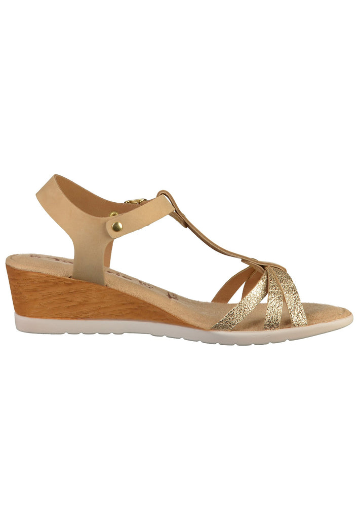 Tamaris Sandalen Leder Beige/Gold