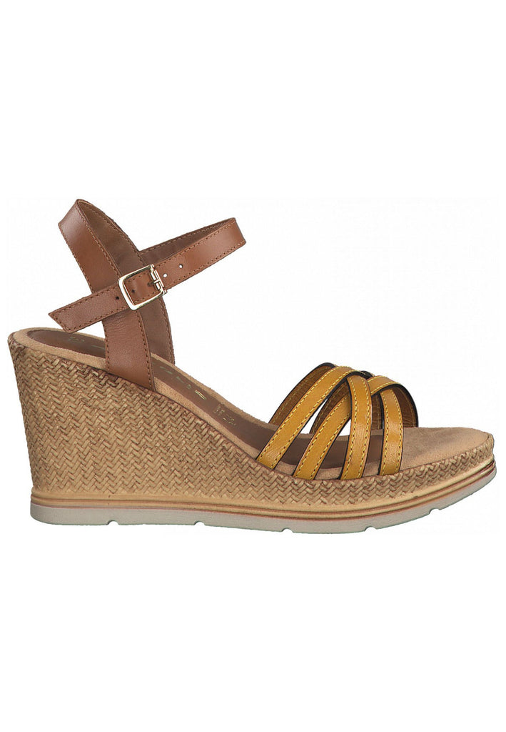 Tamaris Sandalen Leder Braun/Gelb