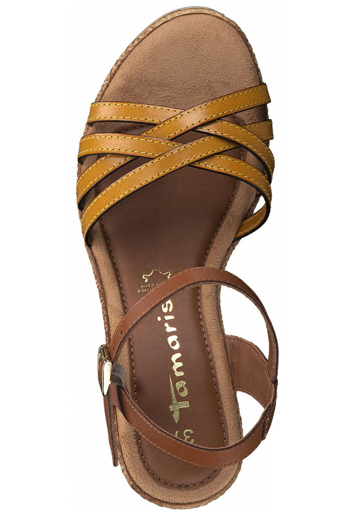 Tamaris Sandalen Leder Braun/Gelb
