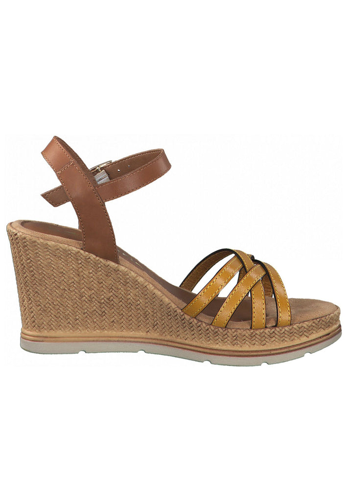 Tamaris Sandalen Leder Braun/Gelb