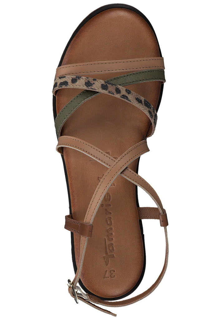 Tamaris Sandalen Leder Braun/Grün