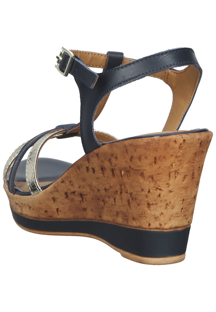 Tamaris Sandalen Leder Dunkelbau/Silber