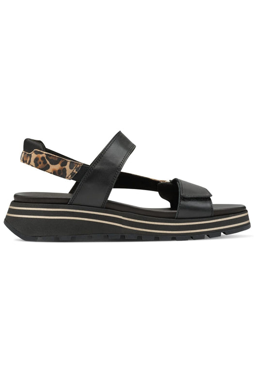 Tamaris Sandalen Leder Schwarz/Braun