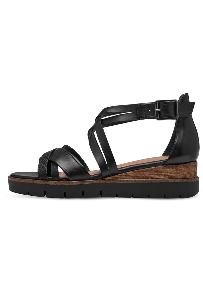 Tamaris Sandalen Leder/Textil Schwarz