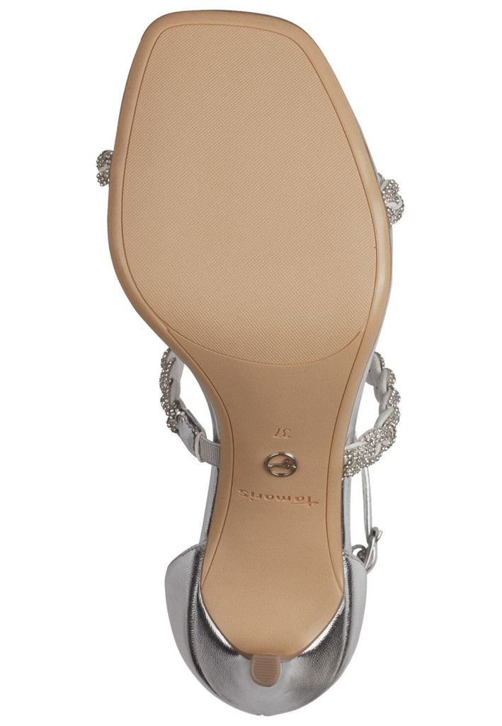 Tamaris Sandalen Lederimitat/Textil Silber