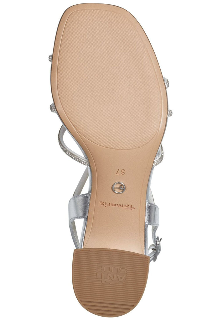 Tamaris Sandalen Lederimitat/Textil Silber