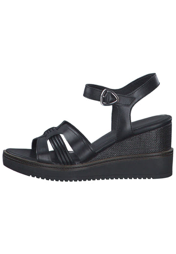 Sandalen Tamaris Sandalen Leder/Textil Schwarz