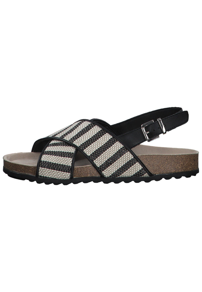 Sandalen Tamaris Sandalen Lederimitat/Textil Schwarz Kombi