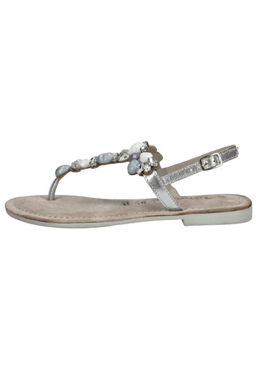 Sandalen Tamaris Sandalen Veloursleder/Textil Silber