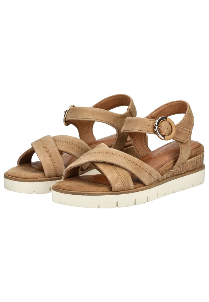 Tamaris Sandalen Veloursleder Camel