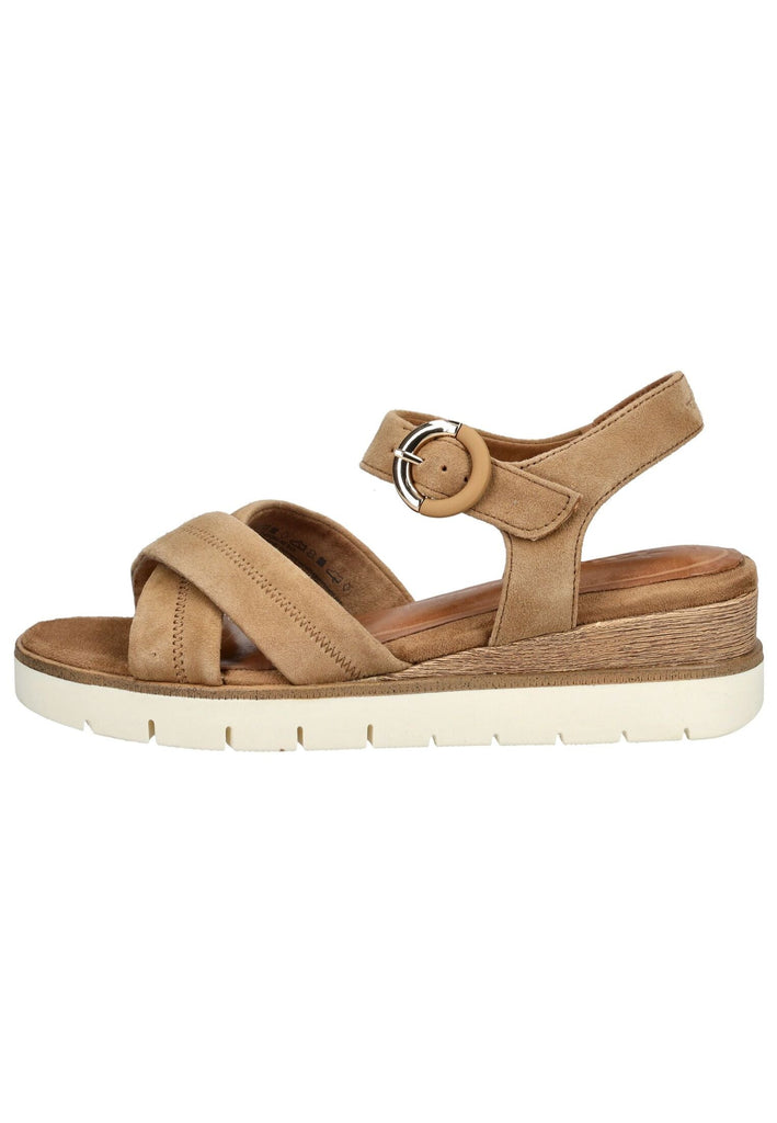 Tamaris Sandalen Veloursleder Camel