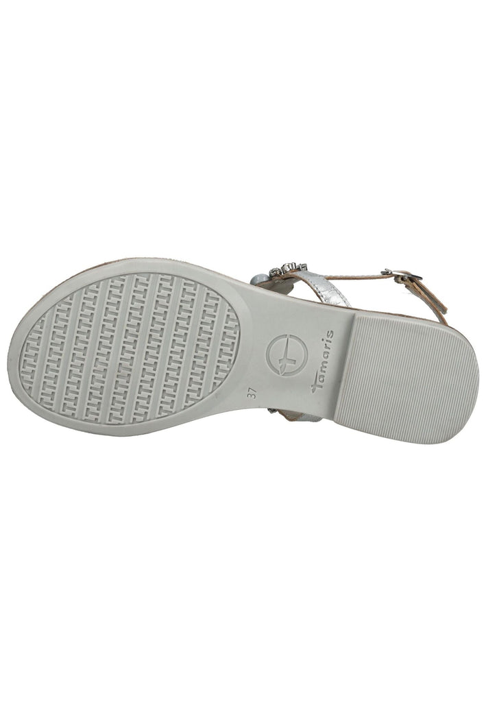Tamaris Sandalen Veloursleder/Textil Silber