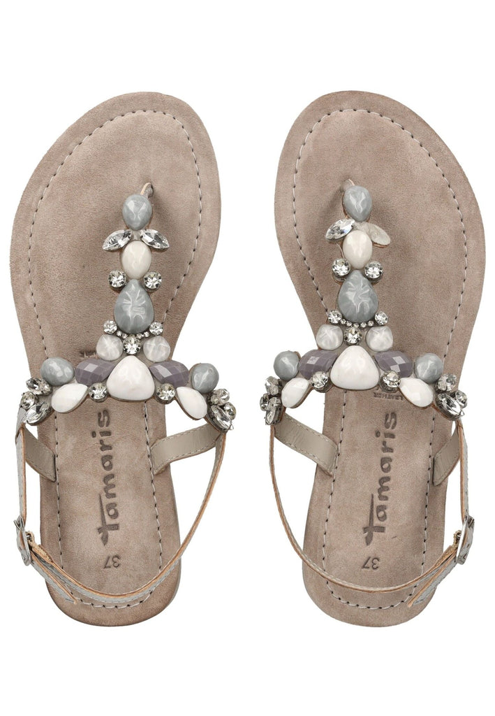 Tamaris Sandalen Veloursleder/Textil Silber