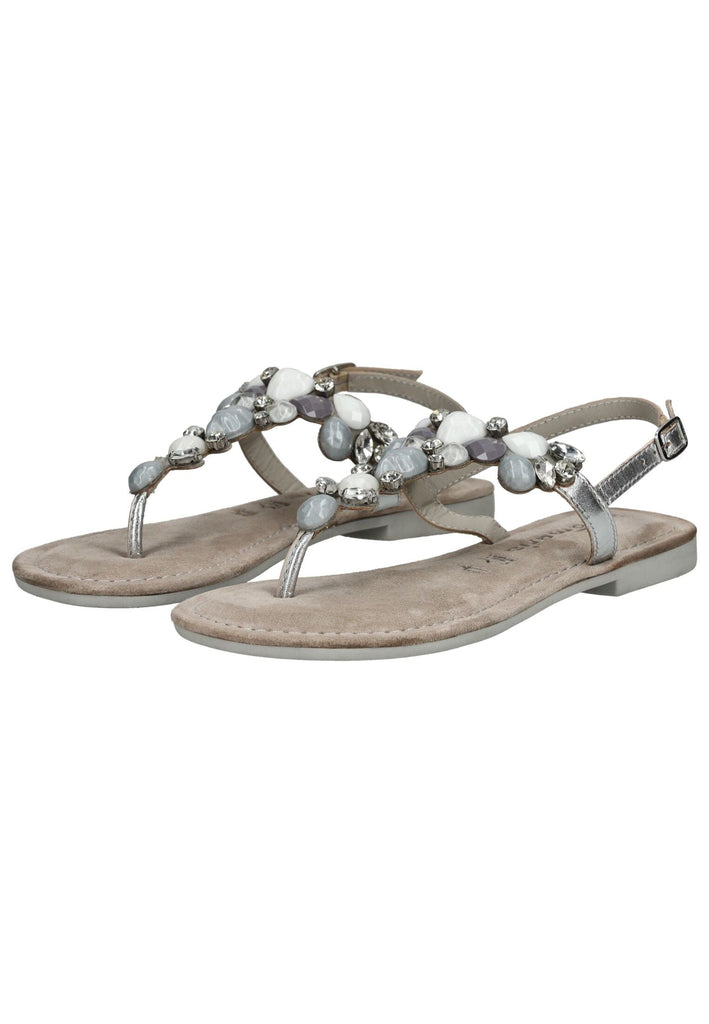Tamaris Sandalen Veloursleder/Textil Silber