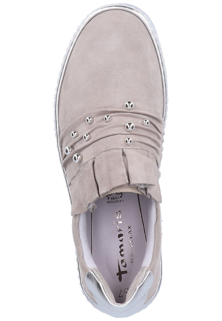 Tamaris Slipper Leder/Textil Silber