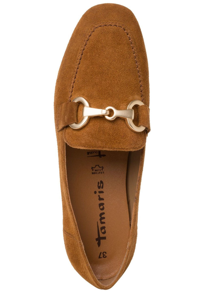 Tamaris Slipper Veloursleder Cognac