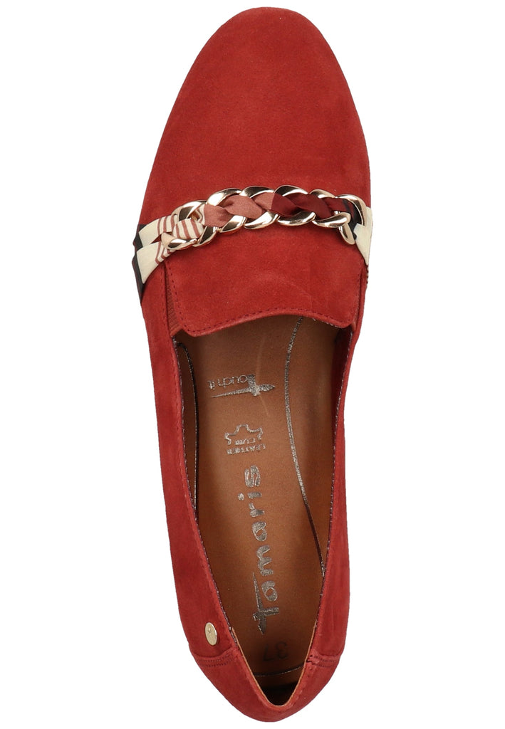 Tamaris Slipper Veloursleder Rubinrot