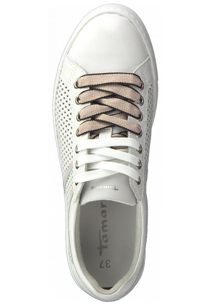 Tamaris Sneaker Glattleder Weiß/Rosa