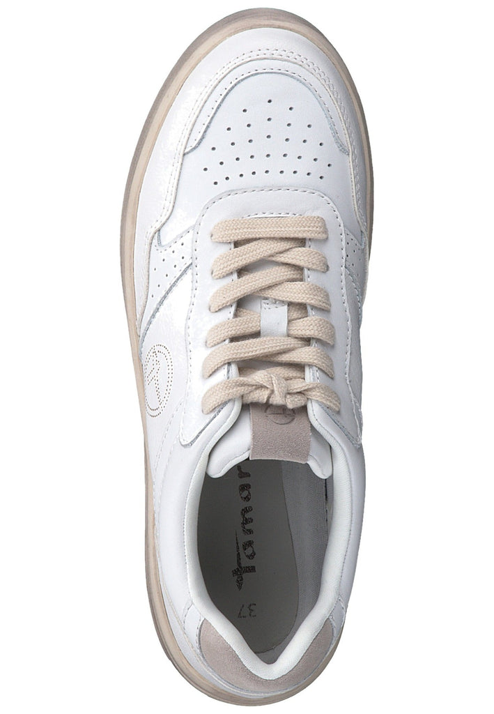 Tamaris Sneaker Leder/Synthetik Weiß/Beige