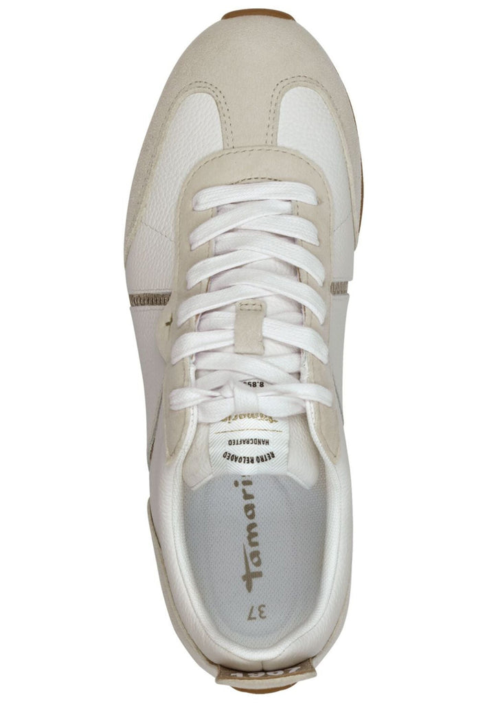 Tamaris Sneaker Leder/Synthetik Weiß/Gold