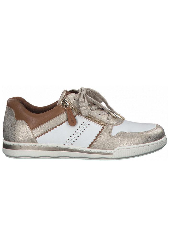 Tamaris Sneaker Leder/Synthetik Weiß/Gold