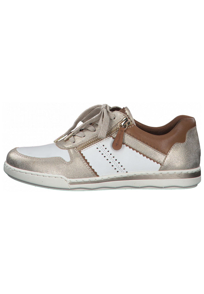 Tamaris Sneaker Leder/Synthetik Weiß/Gold