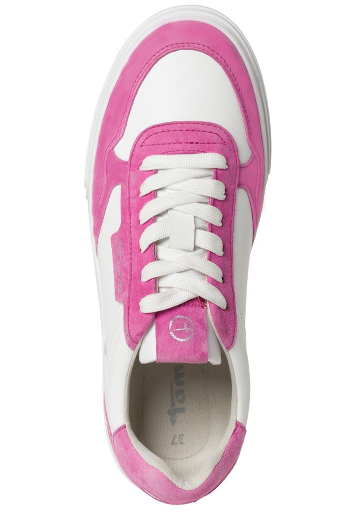 Tamaris Sneaker Leder/Synthetik Weiß/Pink