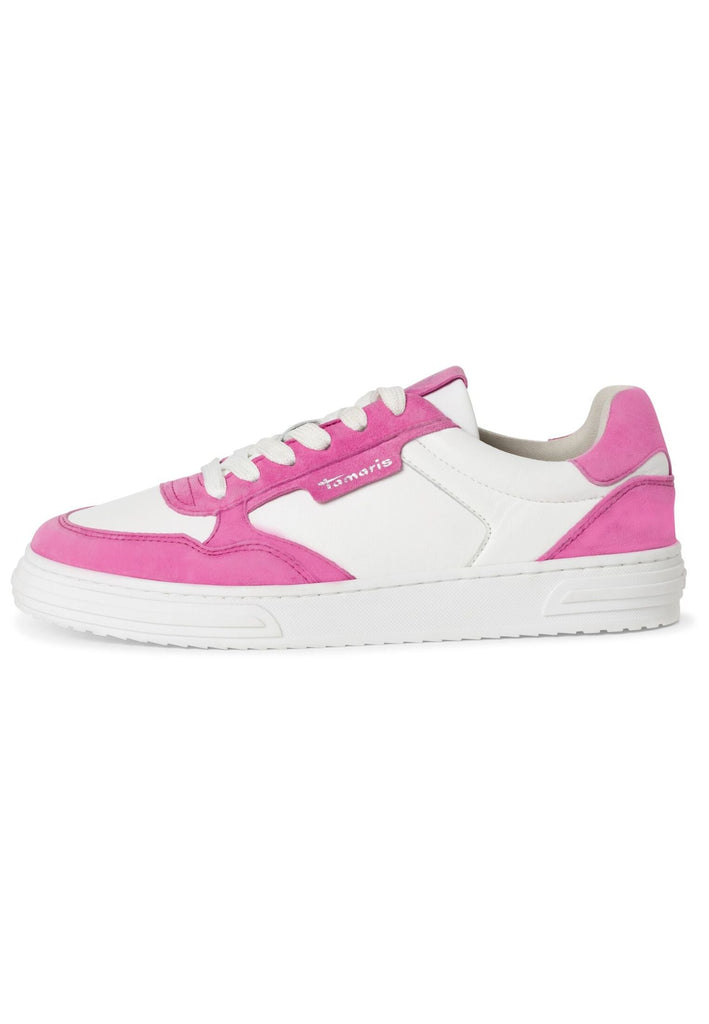Tamaris Sneaker Leder/Synthetik Weiß/Pink